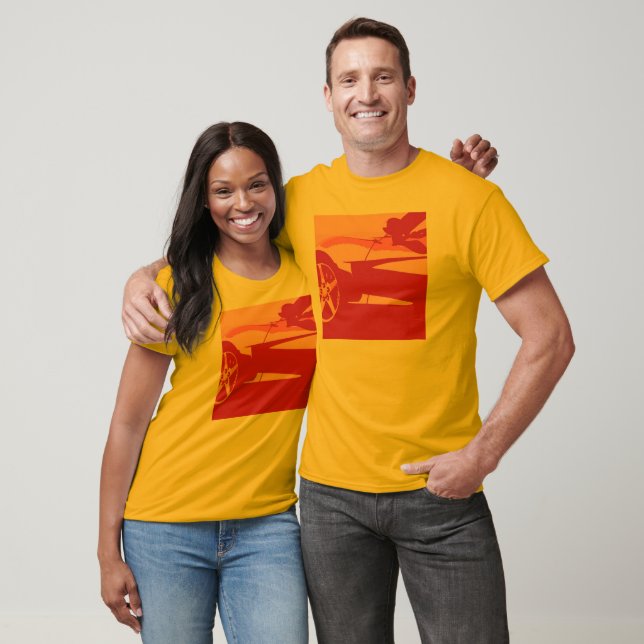 Red Pop Art Corvette Tee Shirt (Unisex)