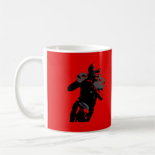 Red Pop Art i fotboll Kaffemugg