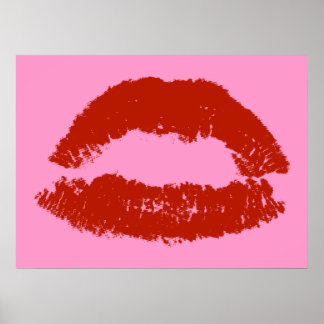 Red Pop Art Läppar Poster