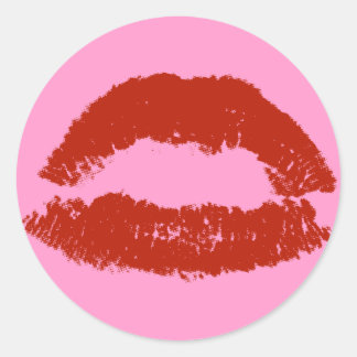 Red Pop Art Läppar Runt Klistermärke