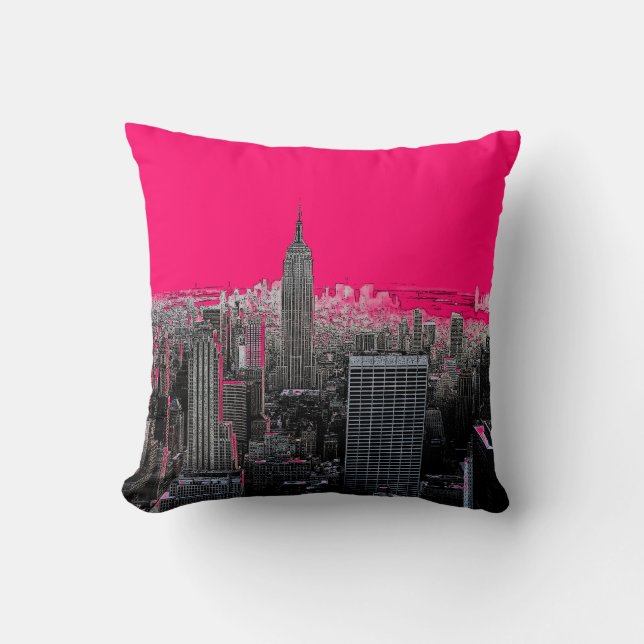Red Pop Art New York City Kudde (Framsida)