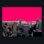 Red Pop Art New York City Poster Skriv ut<br><div class="desc">Red - Black & White New York City - Manhattan Skyscrapers Digital Art Image</div>