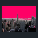 Red Pop Art New York City Poster Skriv ut<br><div class="desc">Red - Black & White New York City - Manhattan Skyscrapers Digital Art Image</div>