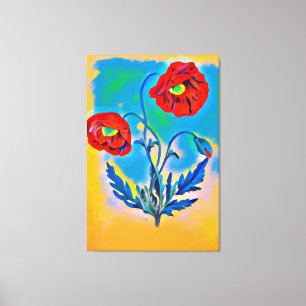 Red Poppies-Abstrakten Original Digital Art Canvastryck