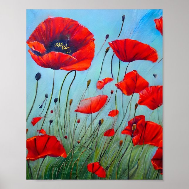 Red Poppies Art Poster (Framsidan)