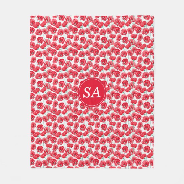 Red Poppies Back to school Dorm Essentials Fleecefilt (Framsidan)