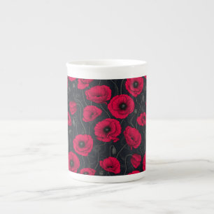 Red Poppies Benporslin Mugg