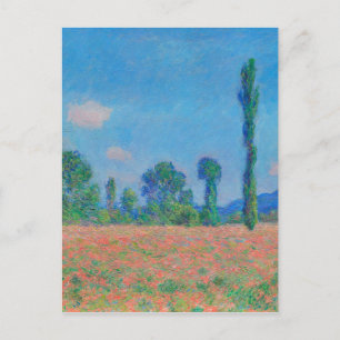 Red Poppies Blå himmel by Monet - Poppy Fält Vykort