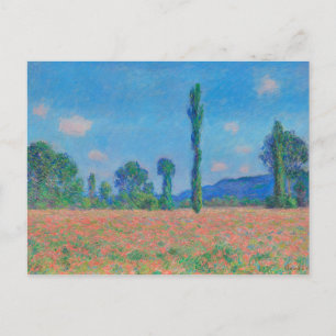 Red Poppies Blå himmel by Monet - Poppy Fält Vykort