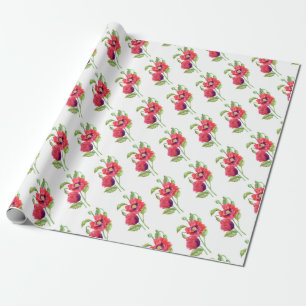 Red Poppies Blommigt Art Presentpapper