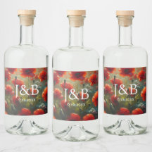 Red Poppies Blommigt Bröllop Personlig