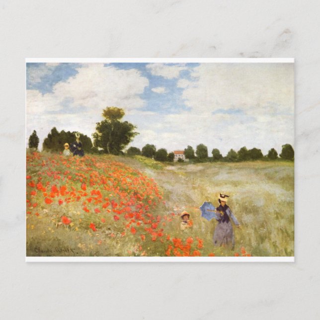 Red Poppies Blooming - Claude Monet Vykort (Framsida)