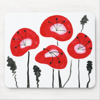 Red Poppies, Bright Midsekels moderna, unika Musmatta