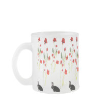 Red Poppies Bunny Rabbit Blommigt