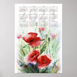 Red Poppies, Calendar 2023 Poster