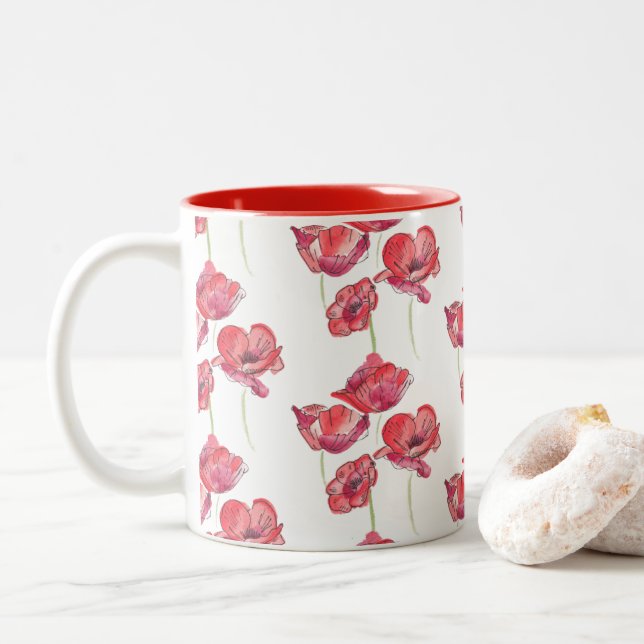 Red Poppies Coffee Mugg (Med munk)