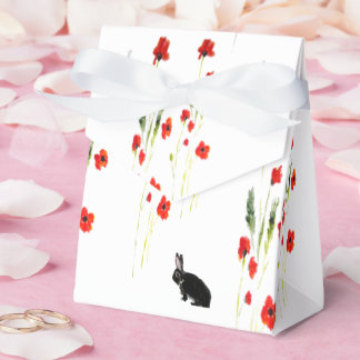 Red Poppies Cute Bunny Rabbit Presentaskar
