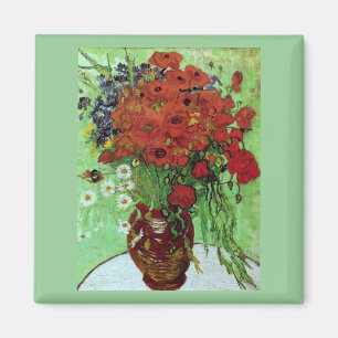 Red Poppies & Daisys (F280) Van Gogh Fine Art Magnet