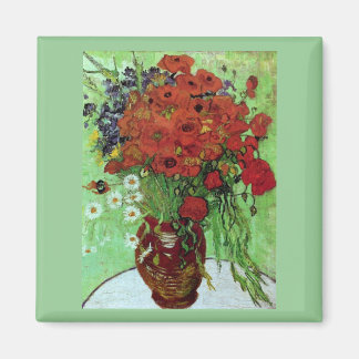 Red Poppies & Daisys (F280) Van Gogh Fine Art Magnet