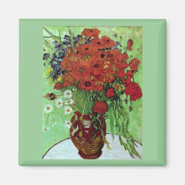 Red Poppies & Daisys (F280) Van Gogh Fine Art Magnet (Framsidan)