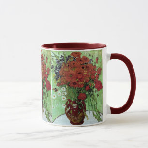 Red Poppies & Daisys (F280)Van Gogh Fine Art Mugg