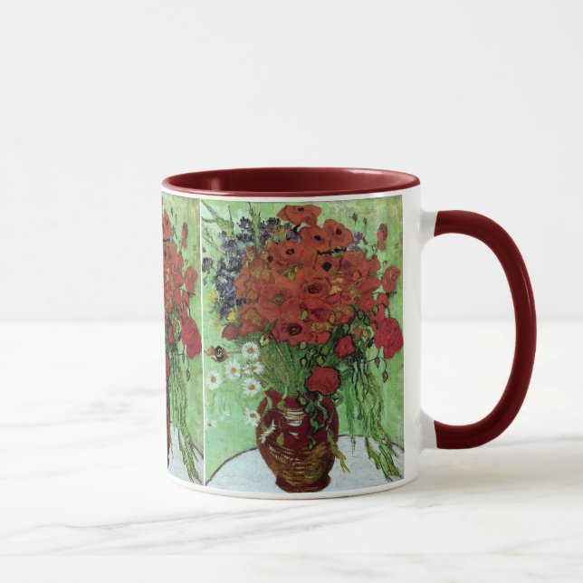 Red Poppies & Daisys (F280)Van Gogh Fine Art Mugg (Höger)