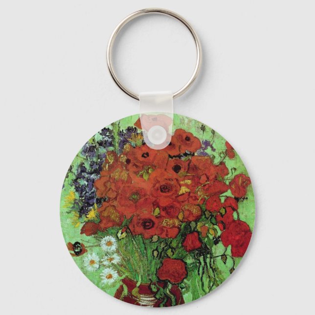 Red Poppies & Daisys (F280) Van Gogh Fine Art Nyckelring (Framsida)