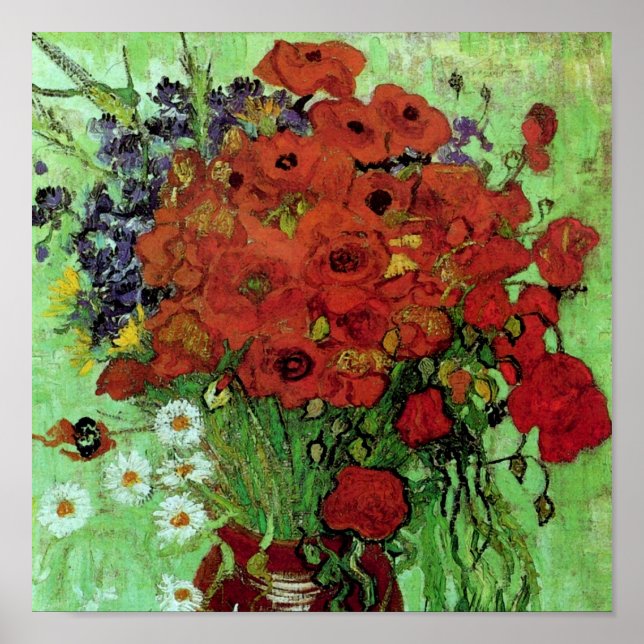 Red Poppies & Daisys (F280) Van Gogh Fine Art Poster (Framsidan)