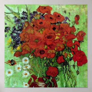 Red Poppies & Daisys (F280) Van Gogh Fine Art Poster