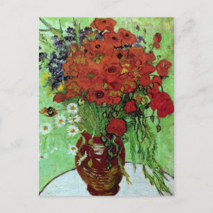 Red Poppies & Daisys (F280) Van Gogh Fine Art Vykort