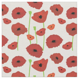 Red Poppies Fabric. Tyg