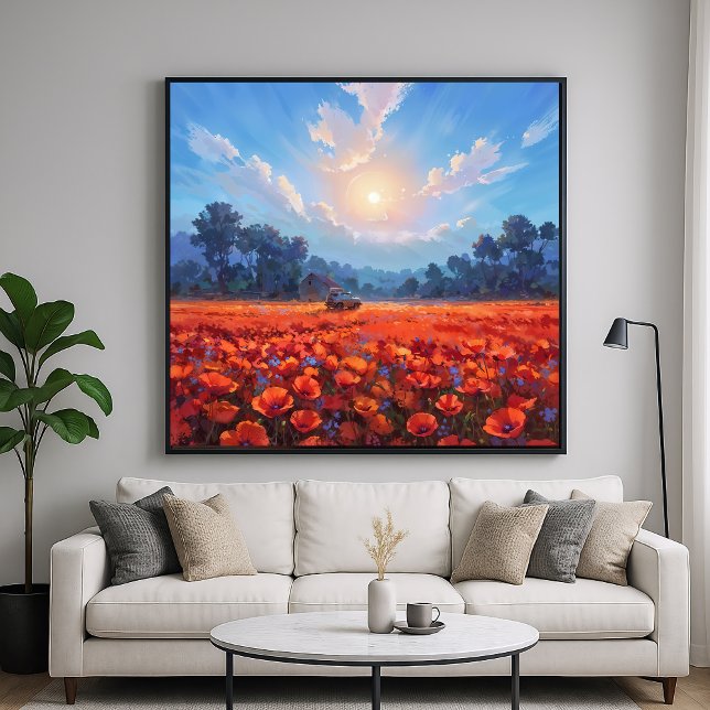 Red Poppies Fält - Impressionism Liggande Stil Poster (Skapare uppladdad)
