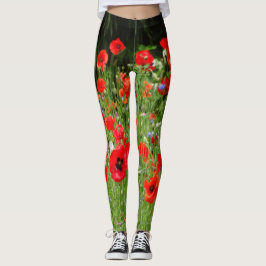 Red Poppies Fält Legging