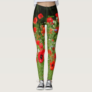 Red Poppies Fält Legging