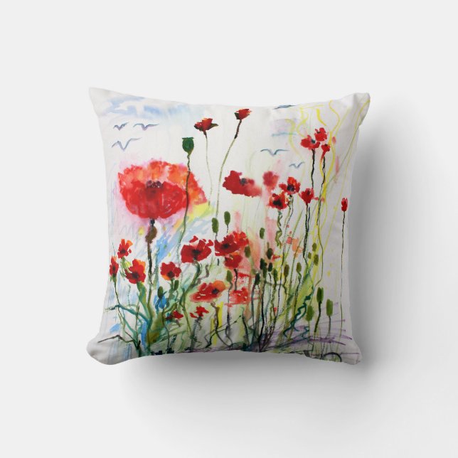 Red Poppies Fantasy Watercolor Ginette Kudde (Framsida)