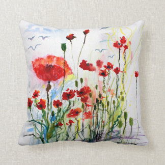 Red Poppies Fantasy Watercolor Ginette Kudde