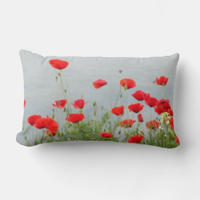 Red Poppies Girls Photos Cushion Lumbarkudde (Framsida)