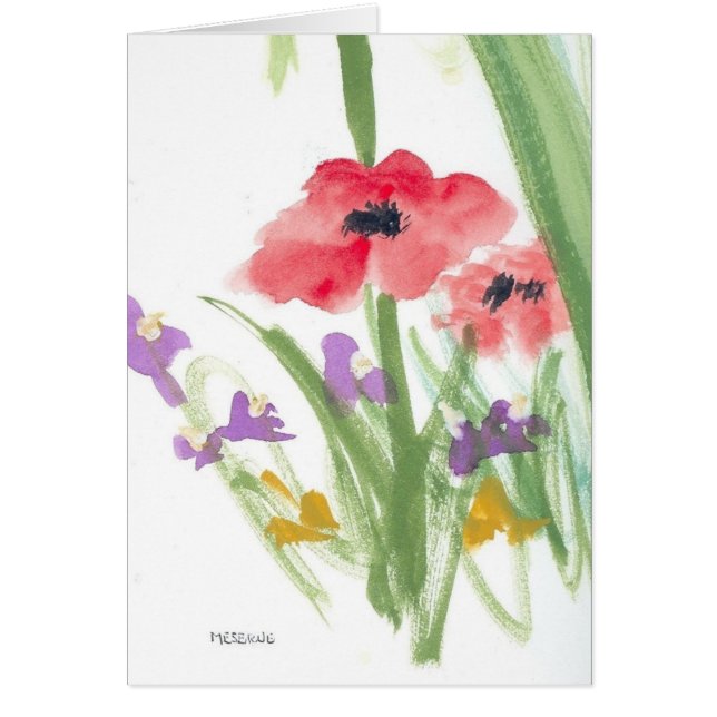 Red Poppies Hälsningskort (Framsidan)