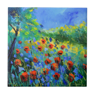 red poppies  kakelplatta