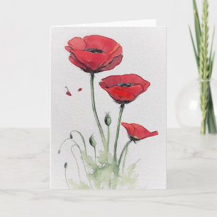 Red Poppies Kort