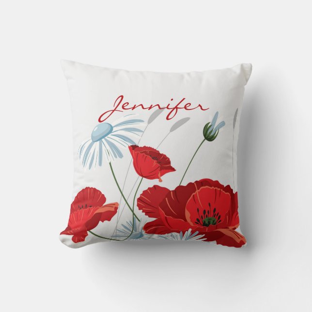 Red Poppies Kudde (Framsida)