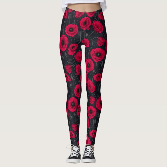 Red Poppies Leggings (Framsida)