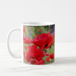 Red Poppies & Lila Lupines Kaffemugg