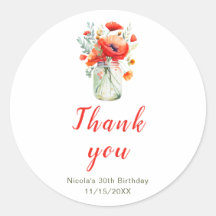 Red Poppies Mason Burk Birthday