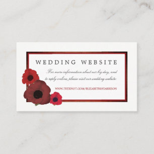 Red Poppies och Burlap Bröllop webbplats Tilläggskort