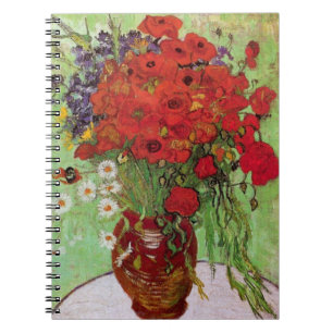 Red Poppies och Daisys av Vincent van Gogh Anteckningsbok Med Spiral