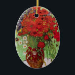 Red Poppies och Daisys av Vincent van Gogh Julgransprydnad Keramik<br><div class="desc">Fortfarande: Röda poppies och Daisy av Vincent van Gogh är en vintage bra konst post impressionism fortfarande blommigt målning. En vacker bukett av röda vallmoblommor och vita blommor av daisy färska från trädgården i ett dekorativt vas. Om konstnären: Vincent Willem van Gogh (1853-1890) var en av de mest berömd Post...</div>