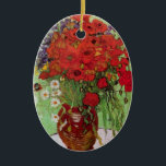 Red Poppies och Daisys av Vincent van Gogh Julgransprydnad Keramik<br><div class="desc">Fortfarande: Röda poppies och Daisy av Vincent van Gogh är en vintage bra konst post impressionism fortfarande blommigt målning. En vacker bukett av röda vallmoblommor och vita blommor av daisy färska från trädgården i ett dekorativt vas. Om konstnären: Vincent Willem van Gogh (1853-1890) var en av de mest berömd Post...</div>