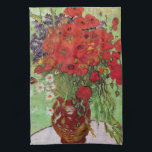 Red Poppies och Daisys av Vincent van Gogh Kökshandduk<br><div class="desc">Fortfarande: Röda poppies och Daisy av Vincent van Gogh är en vintage bra konst post impressionism fortfarande blommigt målning. En vacker bukett av röda vallmoblommor och vita blommor av daisy färska från trädgården i ett dekorativt vas. Om konstnären: Vincent Willem van Gogh (1853-1890) var en av de mest berömd Post...</div>