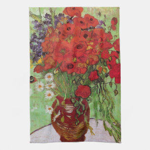 Red Poppies och Daisys av Vincent van Gogh Kökshandduk